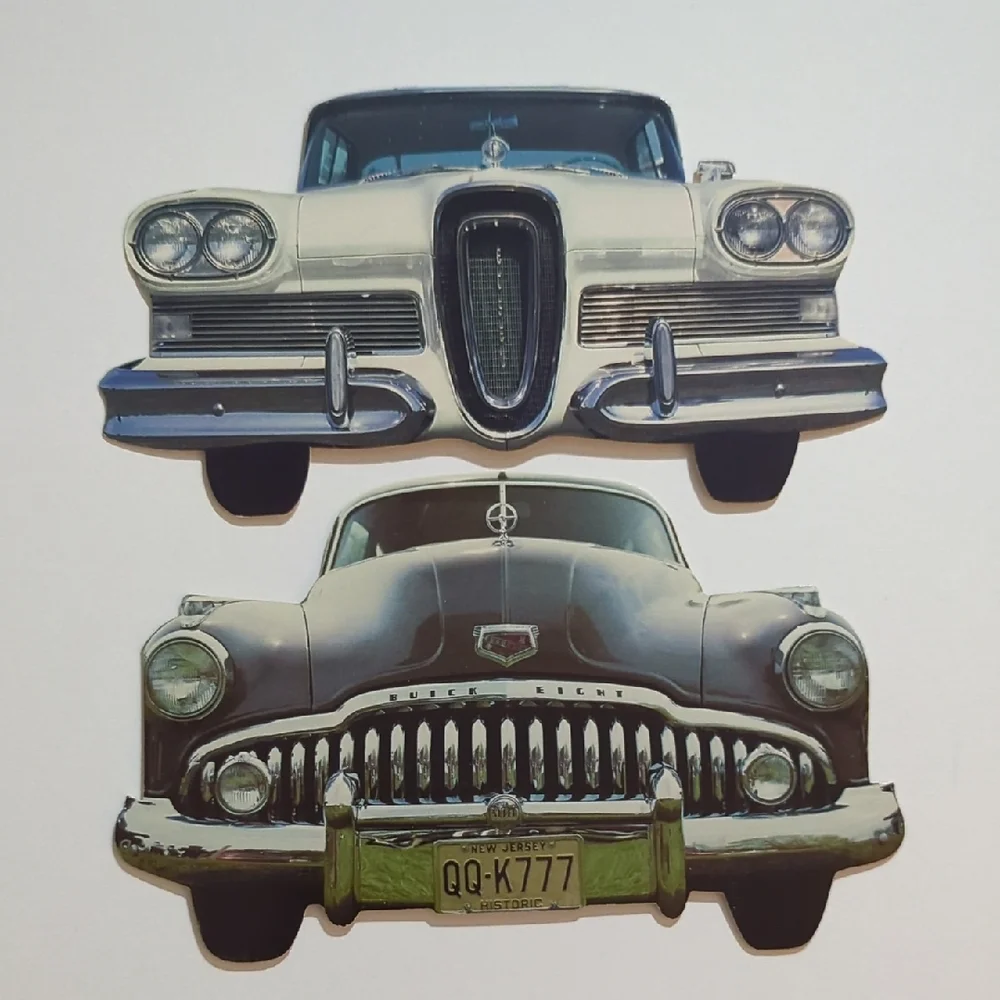 Lot Of 2 Paper House Products Die Cut Cards 1958 Edsel 1949 Buick Series 50